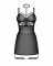 Бебі-дол Obsessive Arrowel Black chemise S/M, з декоративним чокером та гартерами
