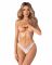 Трусики-стрінги з мереживом Obsessive Arrowel White crotchless thong S/M
