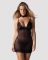Сорочка Obsessive Donarella chemise & thong, XL/2XL, мереживний ліф, чокер та стрінги в комплекті
