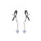 Затискачі для сосків із сердечком Liebe Seele Glow-in-dark Nipple Clamps Blue, світяться в темряві