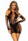 Мінісукня Leg Avenue Mini dress and matching gloves, One Size, чорна, мітенки в комплекті