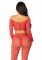 Комплект топ і легінси Leg Avenue Off The Shoulder, One Size, Red, довгий рукав