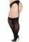 Панчохи Leg Avenue Lace top opaque thigh highs, 1X/2X, чорні, напівпрозорі, мереживна резинка