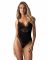 Тедді Obsessive Lobellis teddy, XL/2XL, чорне, ліф з м’якою чашкою, відкрита спина, низ-стрінги