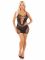 Еротична мінісукня Leg Avenue Lace and Net Mini Dress, Black, One Size, ажурна, відкрита спина