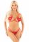 Комплект з перлинною ниткою Leg Avenue Open Cup Bra and Pearl String One Size, Red