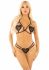 Комплект з перлинною ниткою Leg Avenue Open Cup Bra and Pearl String One Size, Black