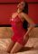 Сорочка із сердечками Leg Avenue Mini Heart Trimmed Net Chemise One Size, Red