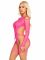 Бодістокінг Leg Avenue Fishnet Garter Harness and Teddy One Size Neon Pink