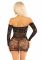 Мінісукня із сітки з мереживними акцентами Leg Avenue Seamless Off The Shoulder Mini Dress One Size, Black