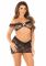 Мереживний комплект ліф і спідниця Leg Avenue Bow Net Ruffle Trimmed One Size, Black