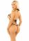 Комплект з перлинною ниткою Leg Avenue Open Cup Bra and Pearl String One Size, Black