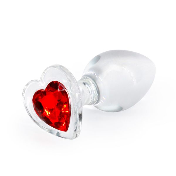 Скляна анальна пробка NS Novelties Crystal - Desires - Red Heart - Medium