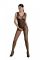 Бодістокінг Passion ECO BS003, чорний, One Size, відкрита промежина, імітація корсета і панчіх