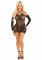 Мінісукня із сітки з мереживними акцентами Leg Avenue Seamless Off The Shoulder Mini Dress One Size, Black