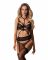 Комплект Obsessive Premisis Black 3-pcs crotchless set L/XL