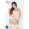 Корсет з пажами Passion JANET CORSET XXL/XXXL, white, трусики, напівпрозорий