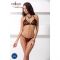 Комплект білизни Passion MELISSA BIKINI S/M, black, ліф зі шнурівкою і трусики стрінги