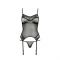 Корсет з пажами Passion MELANIA CORSET L/XL, black, трусики, напівпрозорий