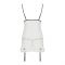 Сорочка прозора з пажами Passion ORIHIME CHEMISE S/M, white, трусики, стрепи