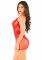 Еротична мінісукня Leg Avenue Lace and Net Mini Dress, Red, One Size, ажурна, відкрита спина