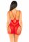 Еротична мінісукня Leg Avenue Lace and Net Mini Dress, Red, One Size, ажурна, відкрита спина