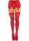 Комплект Leg Avenue Lace thigh highs & garterbelt, One Size, червоний, панчохи та пояс з пажами