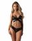 Комплект Obsessive Blomentis 2-pcs set, M/L, мереживний, ліф із зав’язками на спині, трусики-сліпи