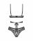 Комплект Obsessive Blomentis 2-pcs set, M/L, мереживний, ліф із зав’язками на спині, трусики-сліпи
