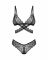 Комплект Obsessive Blomentis 2-pcs set, XS/S, мереживний, ліф із зав’язками на спині, трусики-сліпи
