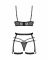 Комплект Obsessive Blomentis 3-pcs set, M/L, м’який ліф, стрінги зі стрепами, пояс із гартерами