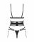 Комплект Obsessive Lobellis 3-pcs set, XS/S, чорний, ліф з м’якою чашкою, стрінги, пояс для панчіх