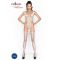 Бодістокінг Passion BS034 white, комбінезон, імітація боді і панчіх