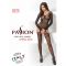 Бодістокінг Passion BS055 black, комбінезон, імітація панчіх і пояса, довгий рукав, закрите плече