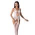 Бодістокінг Passion BS057 white, комбінезон, імітація панчіх і пояса