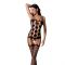 Бодістокінг Passion BS067 black, комбінезон, імітація панчіх і топа на бретелях