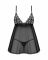 Сорочка бебі-дол Obsessive Blomentis babydoll & thong, XS/S, мереживний ліф, стрінги в комплекті