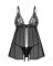 Сорочка бебі-дол Obsessive Blomentis babydoll & thong, XS/S, мереживний ліф, стрінги в комплекті