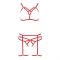 Комплект білизни Passion Exclusive MAGALI SET OpenBra XXL/XXXL, red, стрепи, ліф, трусики і пояс