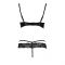 Комплект білизни Passion Exclusive NORTH SET S/M, black, ліф и трусики з елементами під латекс