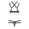 Комплект білизни Passion Exclusive HAGAR SET XXL/XXXL, black, стрепи трусики та ліф