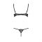 Комплект білизни Passion Exclusive VALERY SET OpenBra S/M, black, стрепи, трусики, відкритий ліф