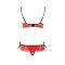 Комплект білизни Passion Exclusive CHERRY SET OpenBra XXL/XXXL red, відкритий ліф, трусики-спідничка