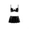 Комплект білизни під латекс Passion DEBY SET S/M, black, ліф, мініспідничка, стрінги