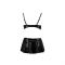 Комплект білизни під латекс Passion DEBY SET S/M, black, ліф, мініспідничка, стрінги