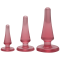 Набір анальних пробок Doc Johnson Crystal Jellies - Pink, макс. діаметр 2см - 3 см - 4 см