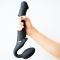 Безремінний страпон з вібрацією Strap-On-Me Vibrating Black M, діаметр 3,8см, пульт ДК, регульований