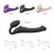 Безремінний страпон з вібрацією Strap-On-Me Vibrating Violet M, діаметр 3,8 см, пульт ДК, регульований