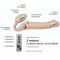 Безремінний страпон з вібрацією Strap-On-Me Vibrating Flesh L, діаметр 4,2 см, пульт ДК, регульований
