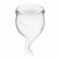Набір менструальних чаш Satisfyer Feel Secure (transparent), 15мл і 20мл, мішечок для зберігання